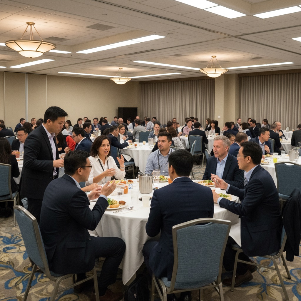 Attendees taking part in a conference session