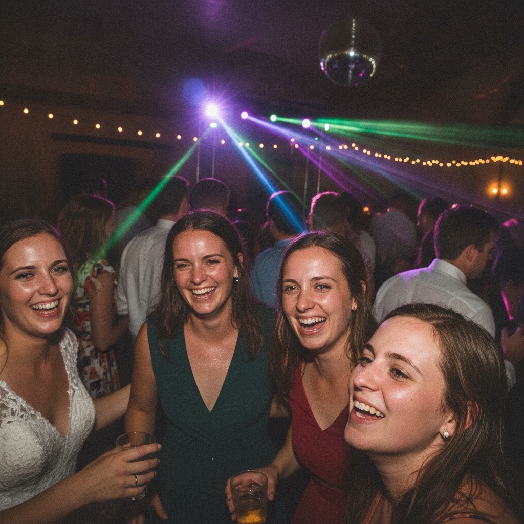 Guests taking candid photos on the dance floor